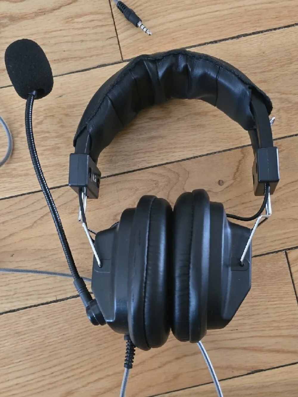 Black Over-Ear Headphones with Boom Microphone